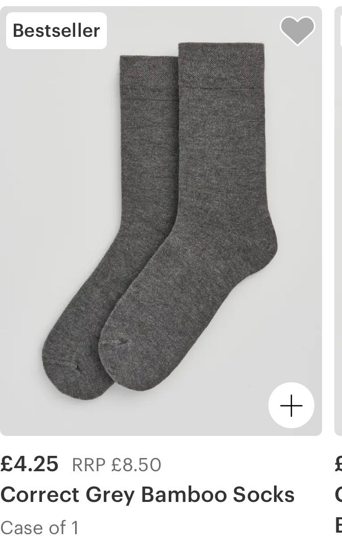 Grey bamboo socks