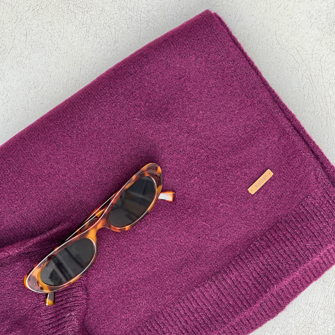 Aubergine Soft Knit Scarf