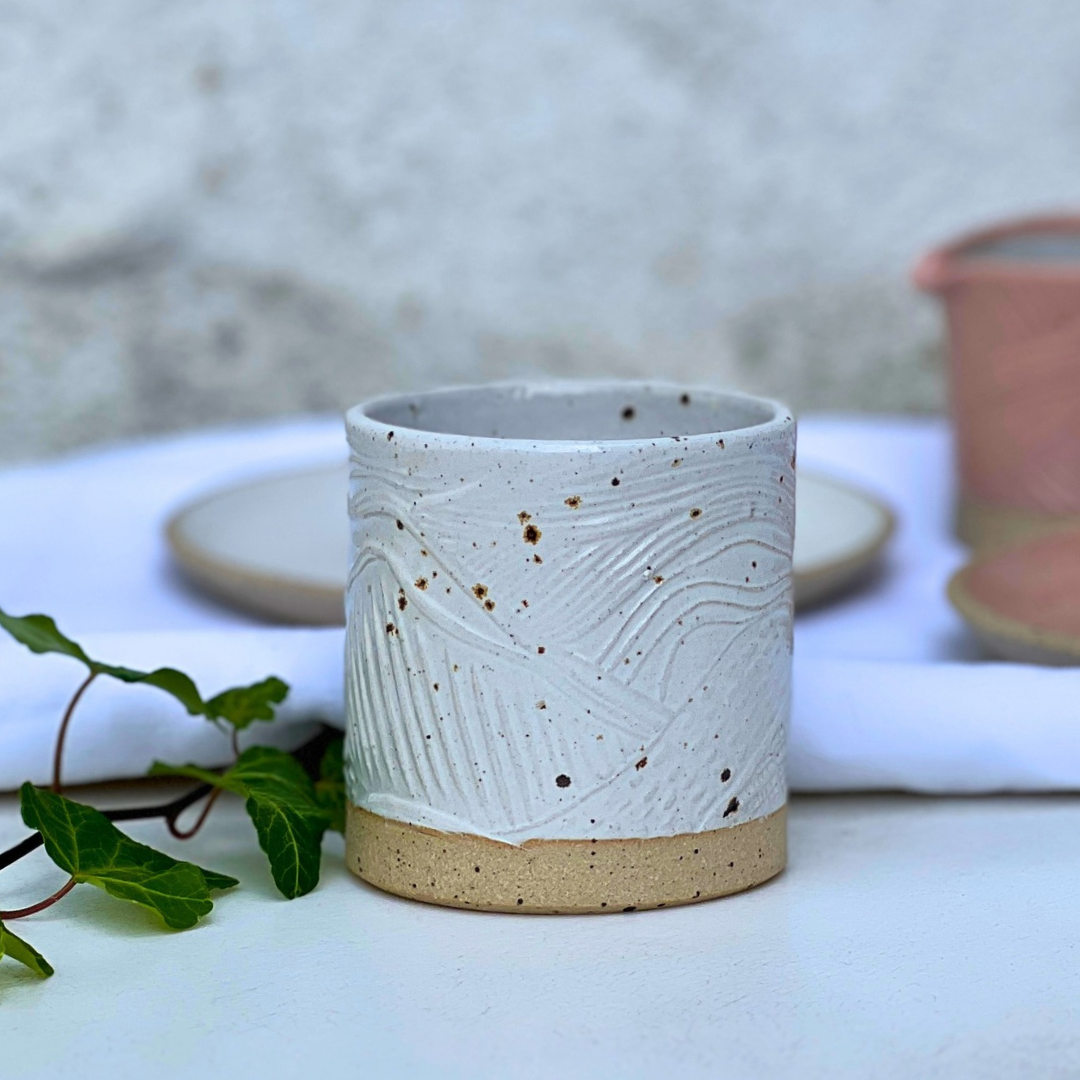 Handmade White Ceramic Tumbler