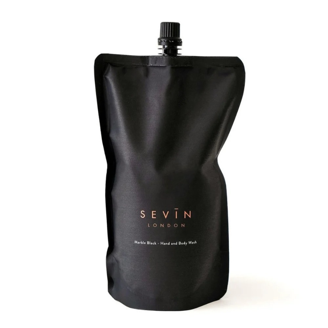 Marble Black Hand & Body Wash Refill Pouch