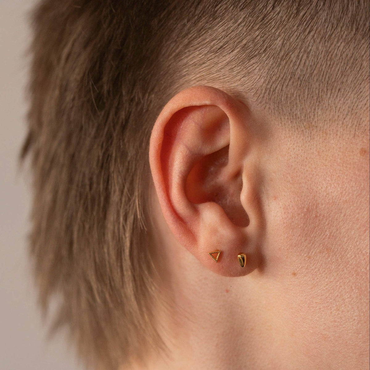 Gold Pebble Studs