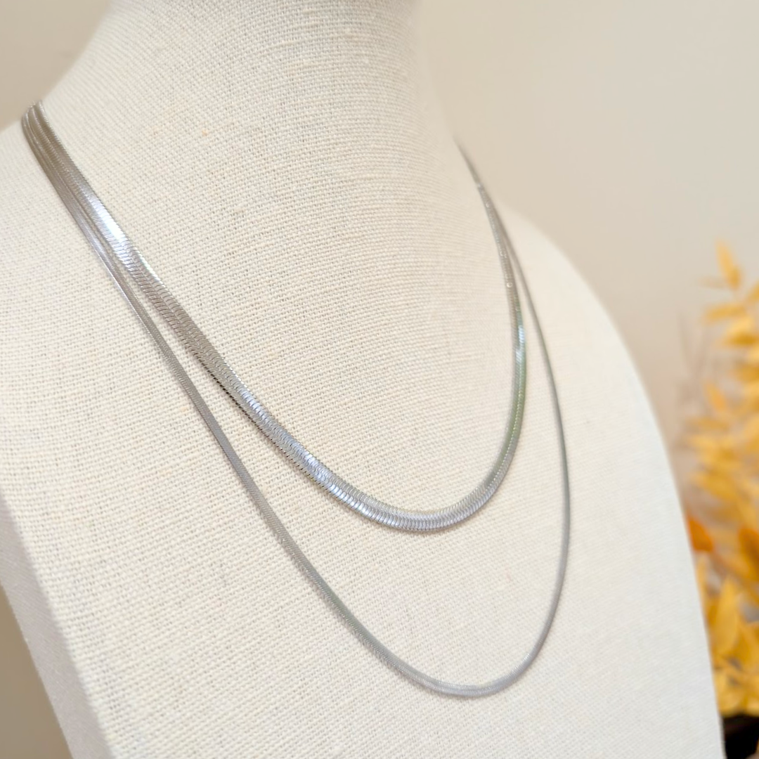 Silver Slim Snake Chain Necklace