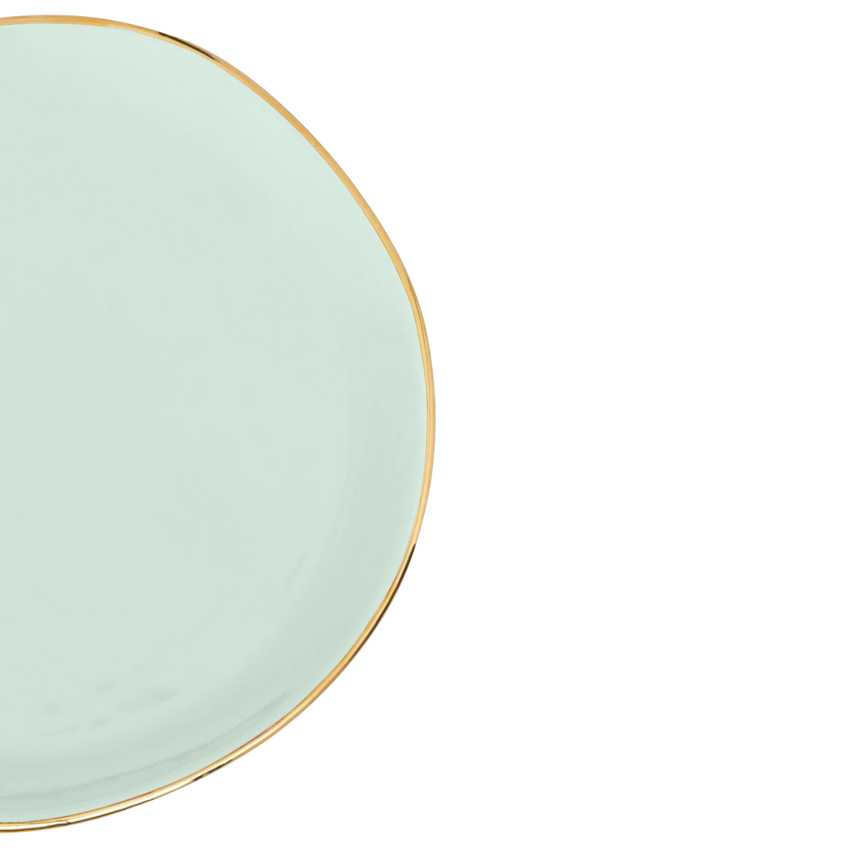 Small Gold Finished Plate in Celadon Green