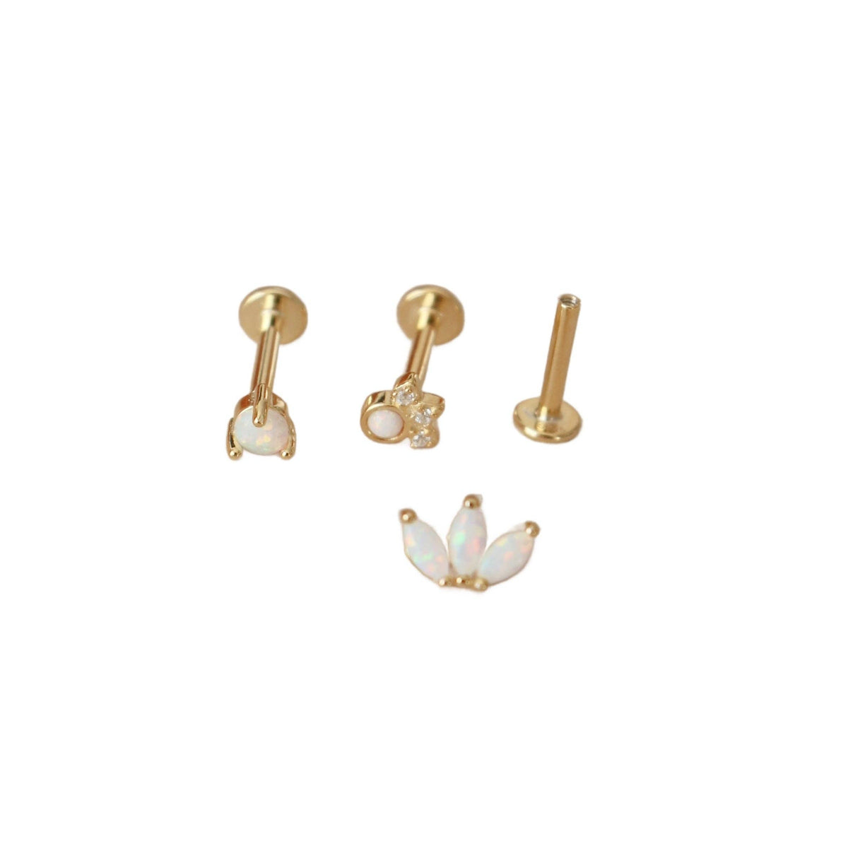 Gold Opal Labret Single Stud