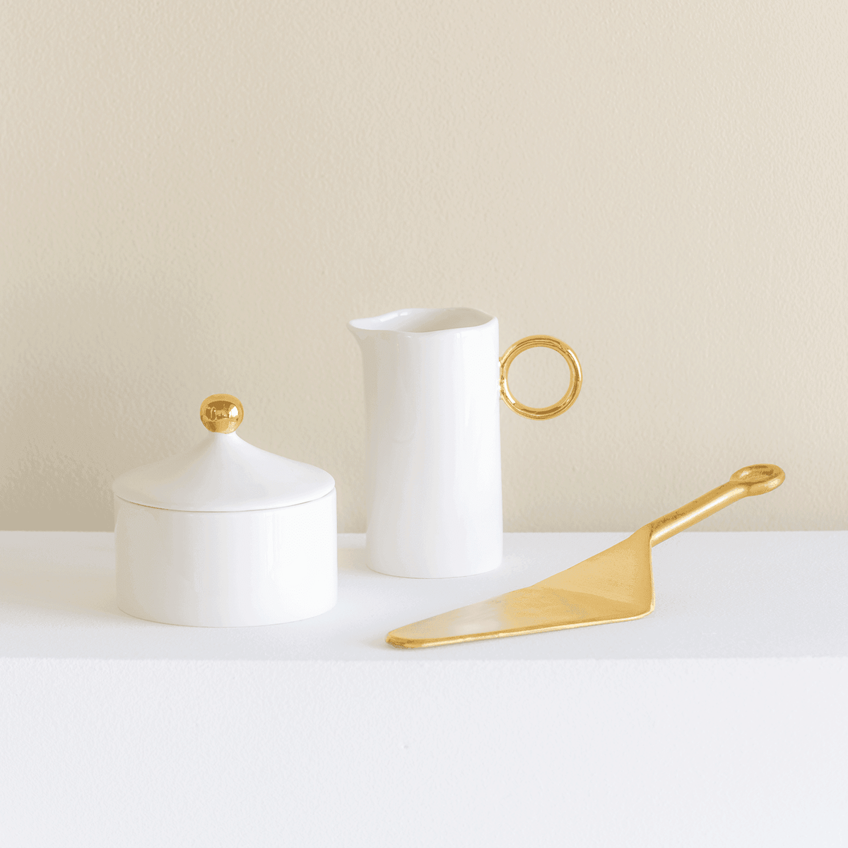 Gold Dot Sugar Pot