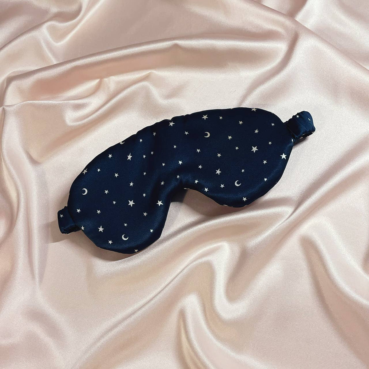 Navy Star Print Mulberry Silk Sleep Mask