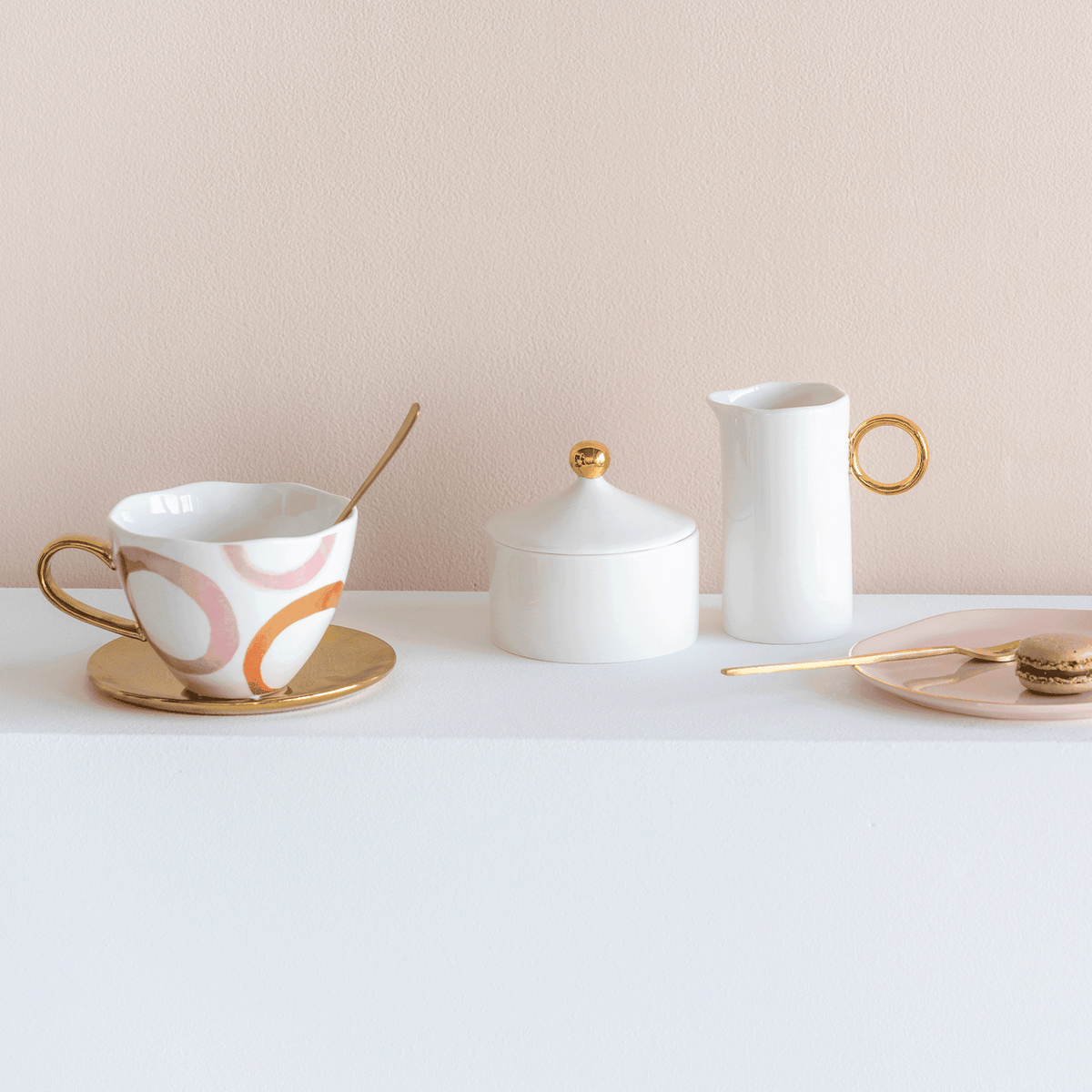 Gold Dot Sugar Pot