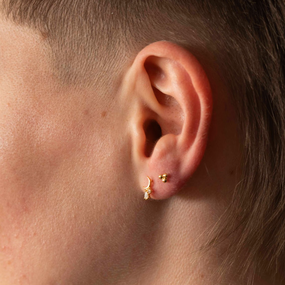 Crescent Moon Droplet Studs