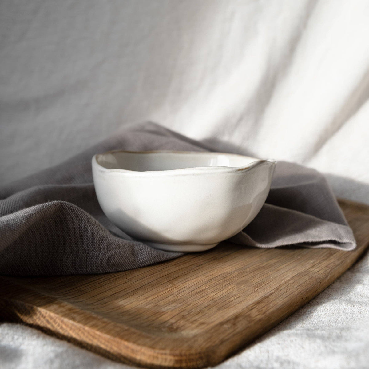 Eden Ceramic Small Bowl in Oyster White