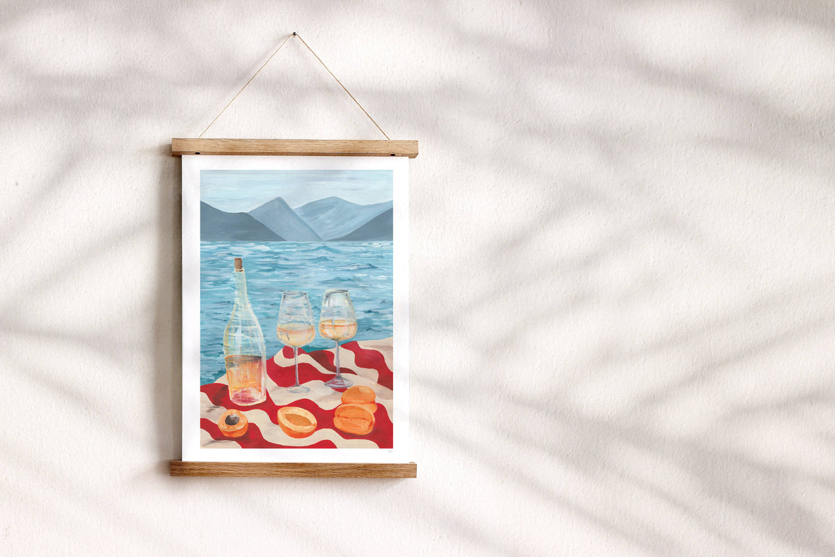 Wine by the Sea Art Print