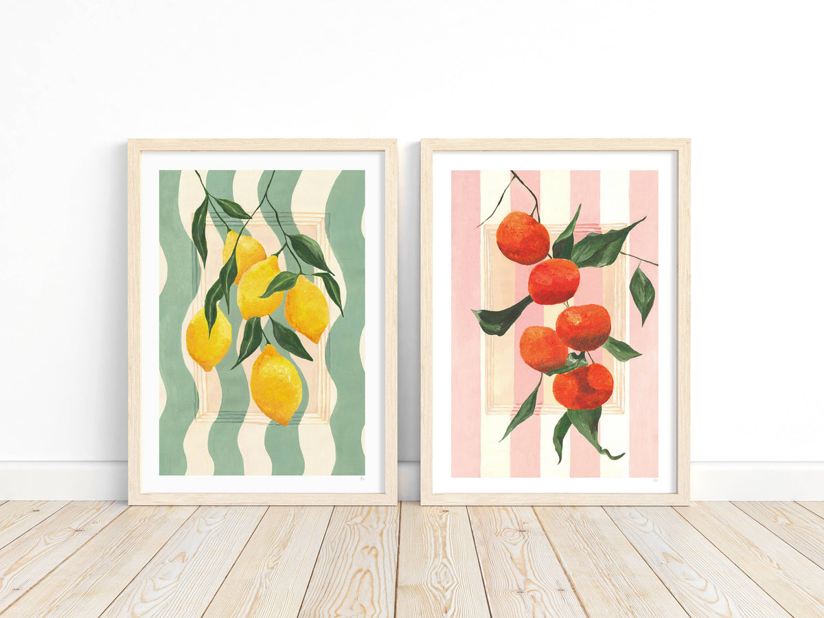 Hand Painted Lemons Art Print