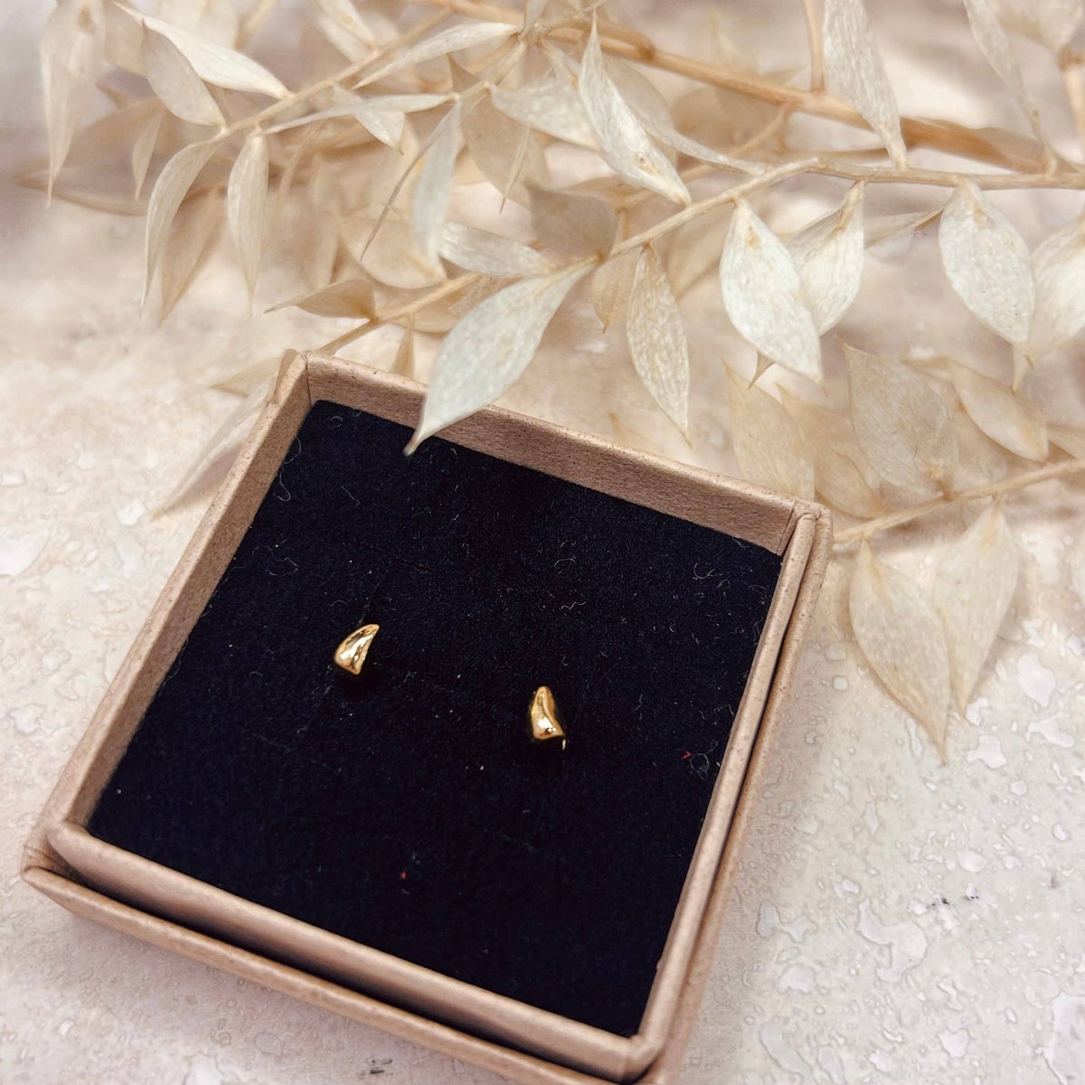 Gold Pebble Studs