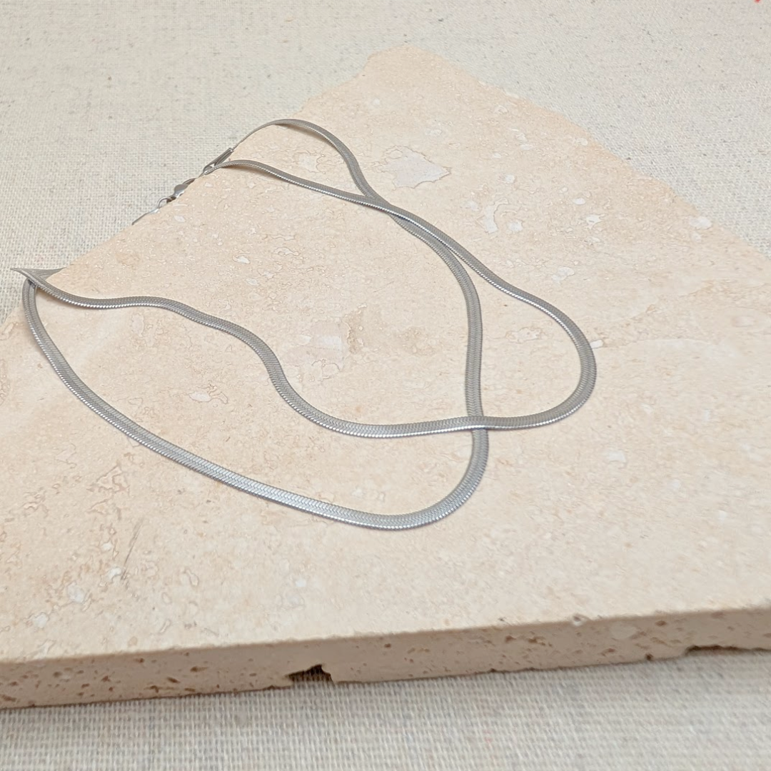 Silver Slim Snake Chain Necklace
