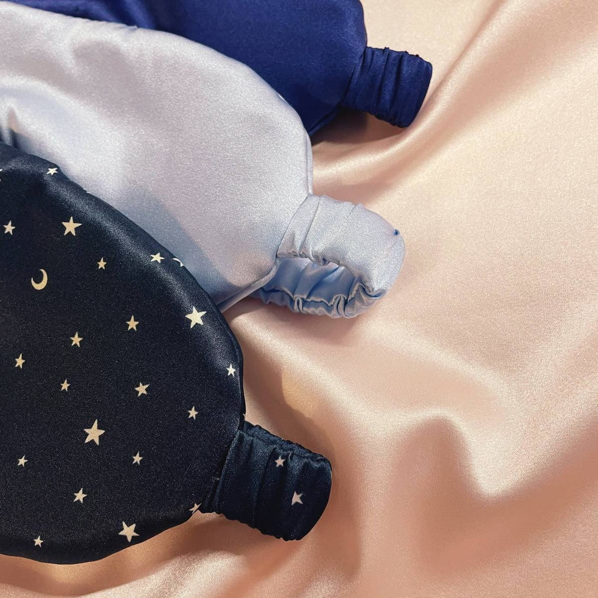 Navy Star Print Mulberry Silk Sleep Mask