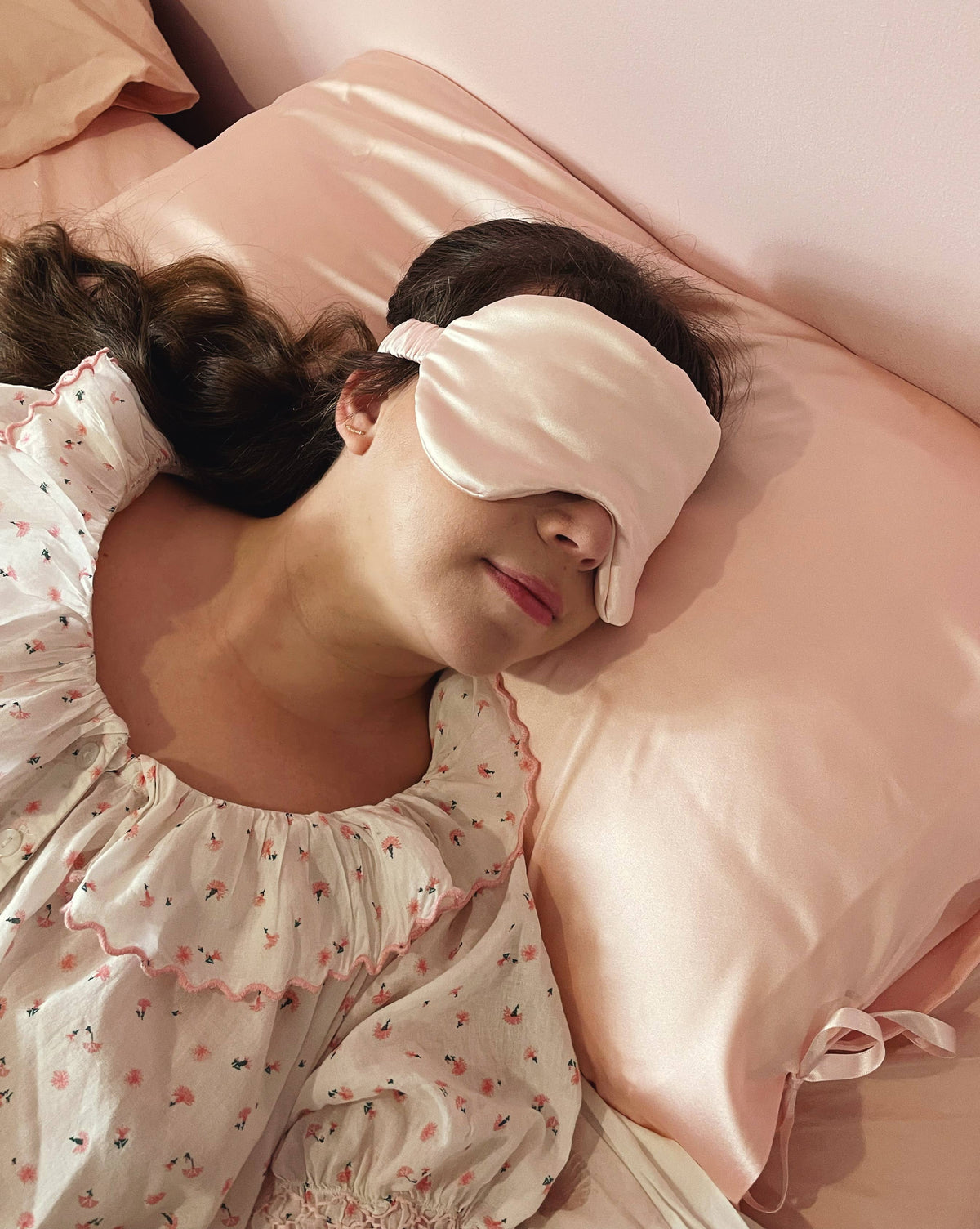 Navy Star Print Mulberry Silk Sleep Mask