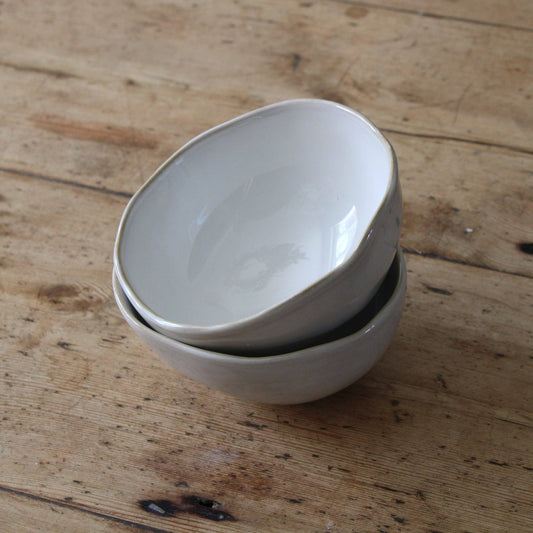 Eden Ceramic Small Bowl in Oyster White