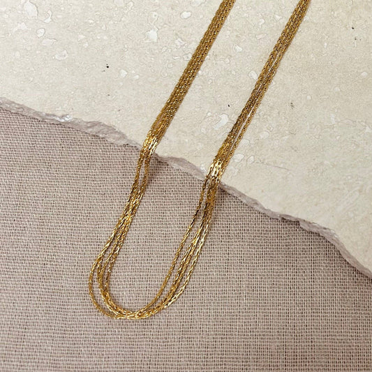 Gold Multi-strand Choker Necklace