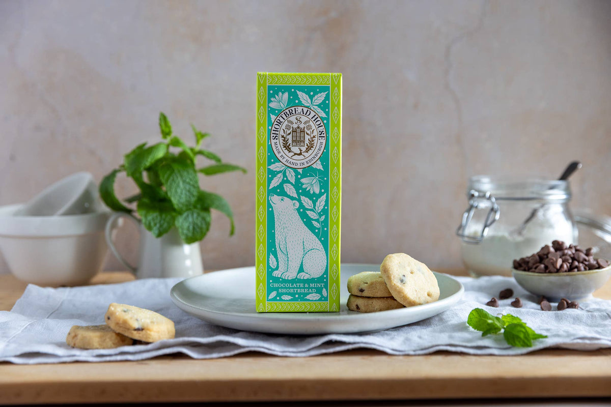 Traditional Scottish Shortbread with Chocolate and Mint