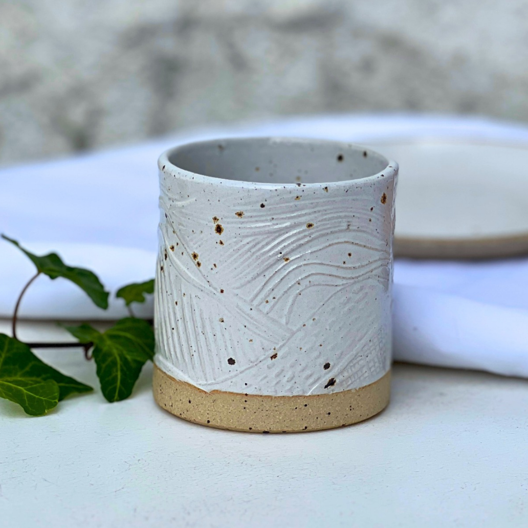 Handmade White Ceramic Tumbler