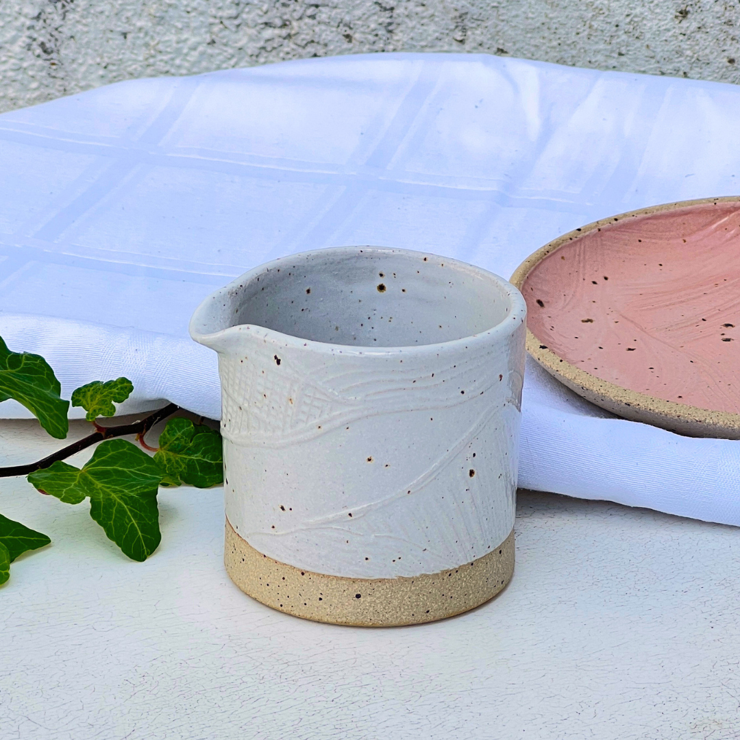 Handmade White Ceramic Milk Jug