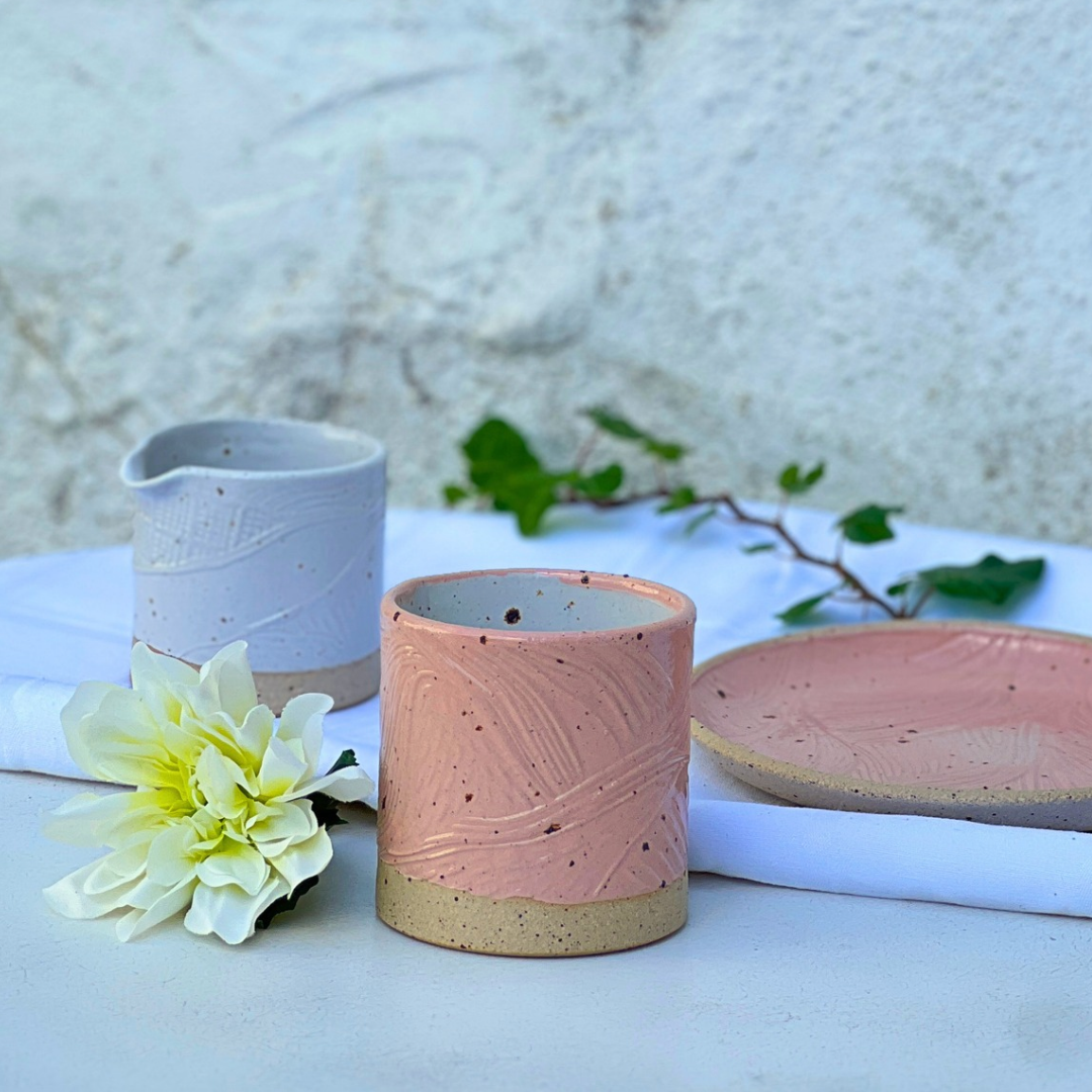 Handmade Pink Ceramic Tumbler