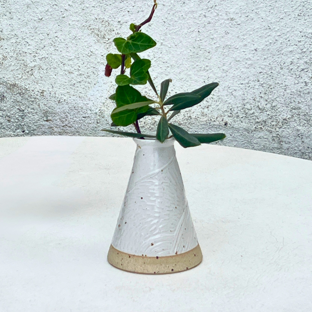 Handmade White Ceramic Stem Vase