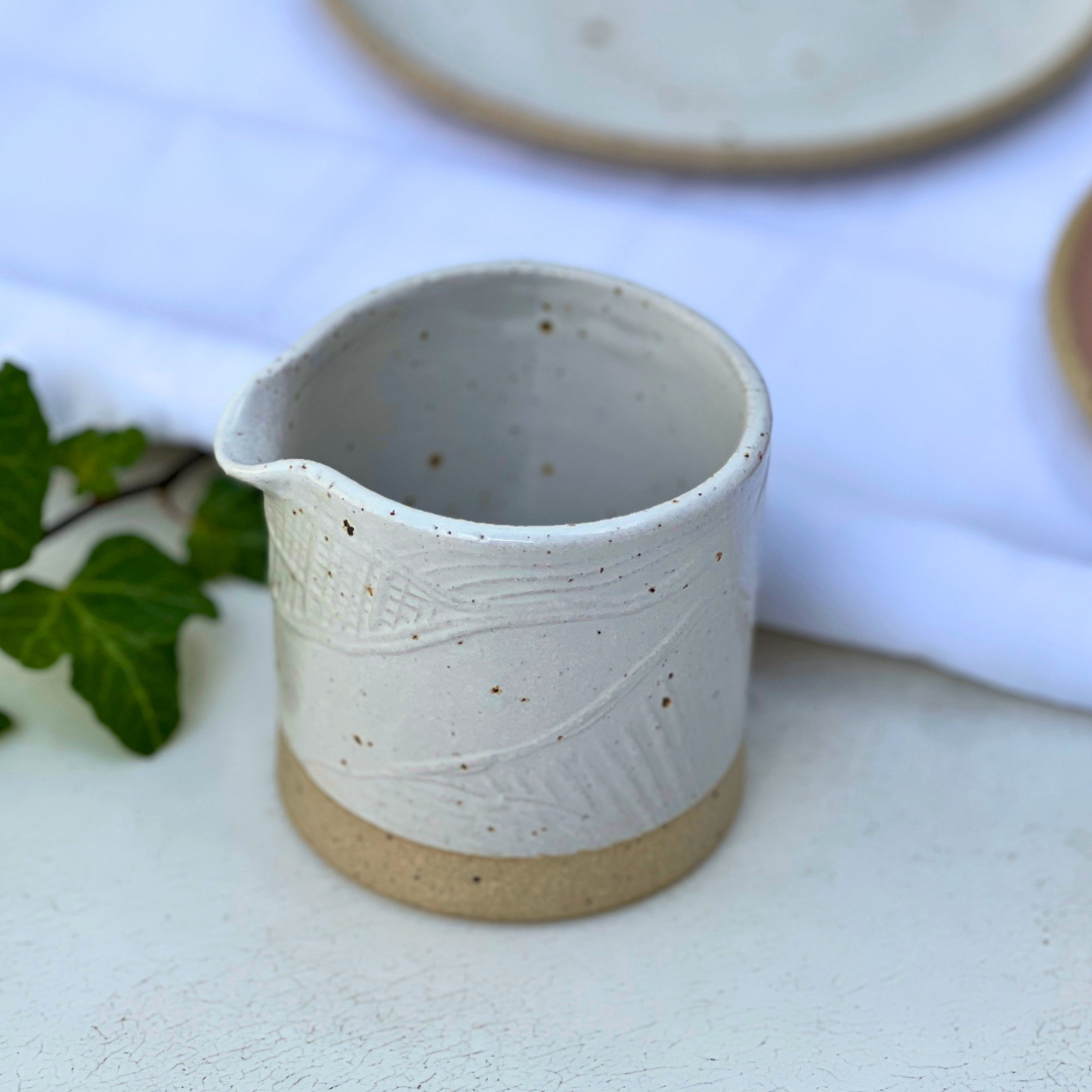Handmade White Ceramic Milk Jug