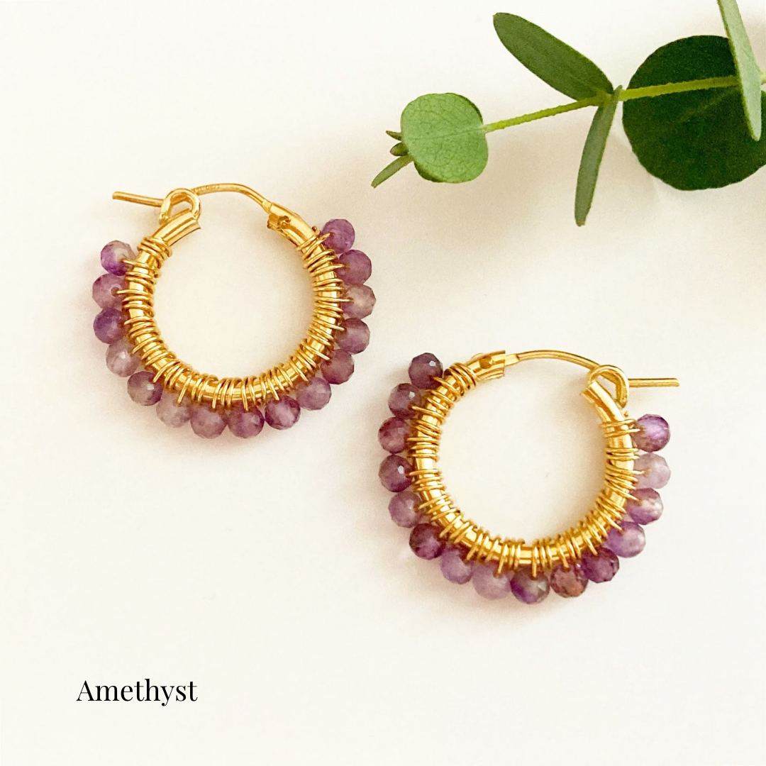 Sunburst Gold Hoop Earrings