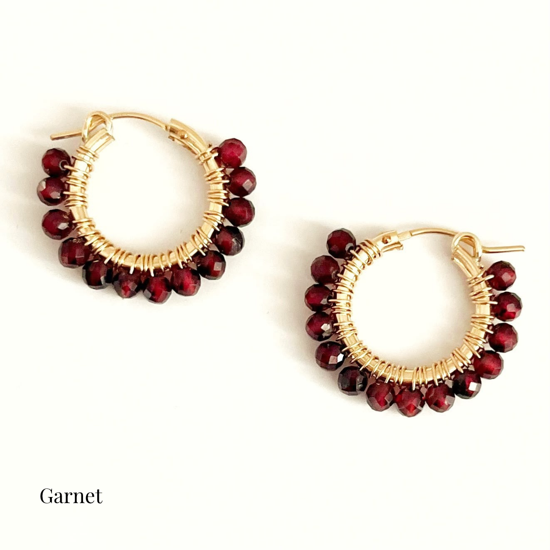 Sunburst Gold Hoop Earrings