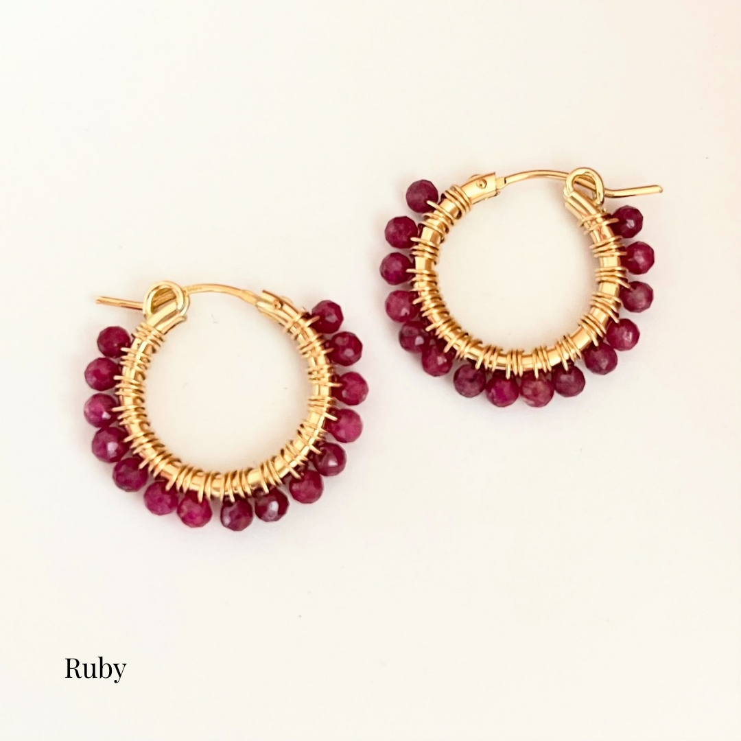Sunburst Gold Hoop Earrings