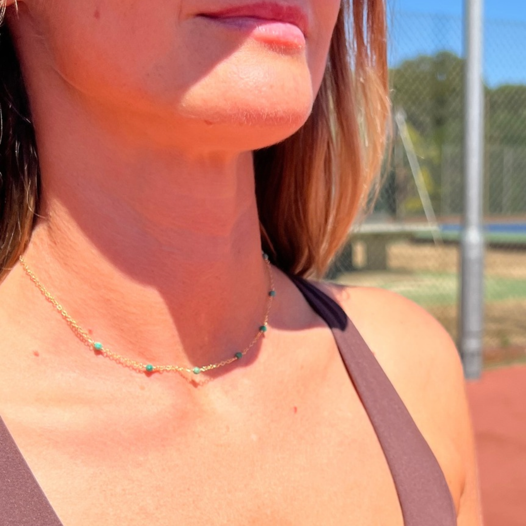 Gemstone Choker Necklace in Gold