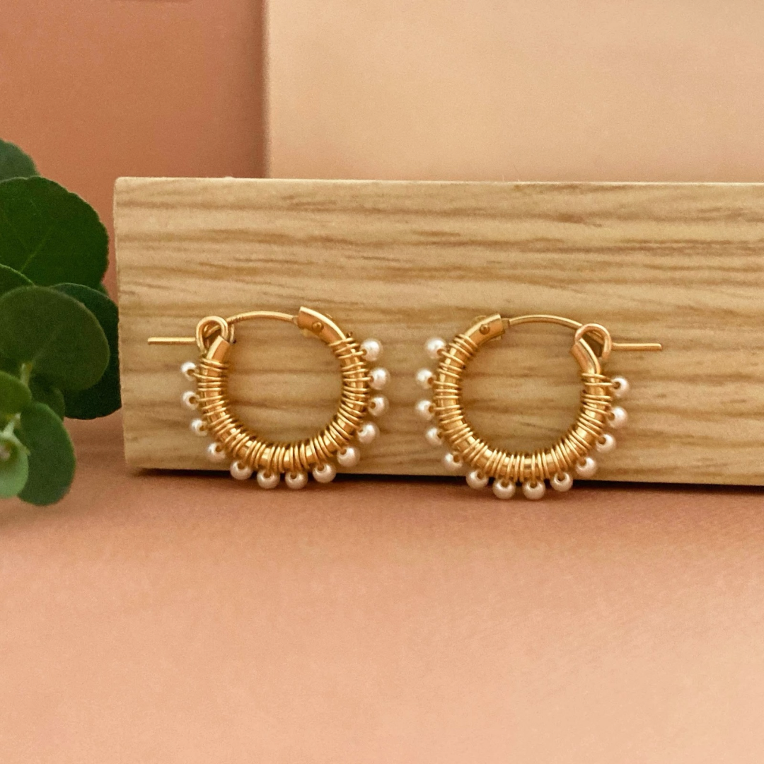 Mini Sunburst Gold Earrings