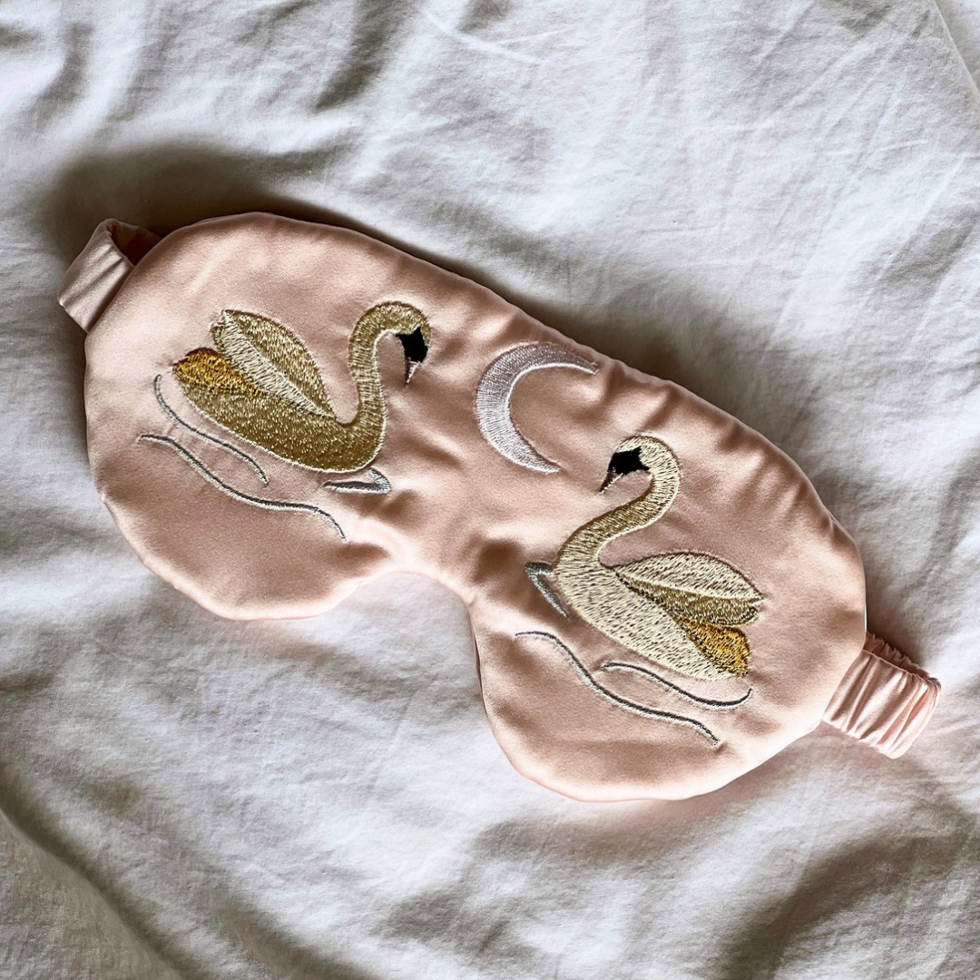 Rosa Swan Lake Embroidered Eye Mask