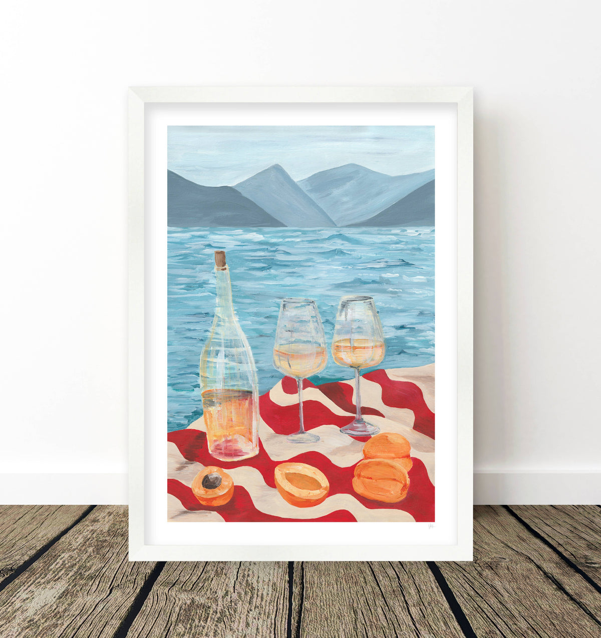 Wine by the Sea Art Print