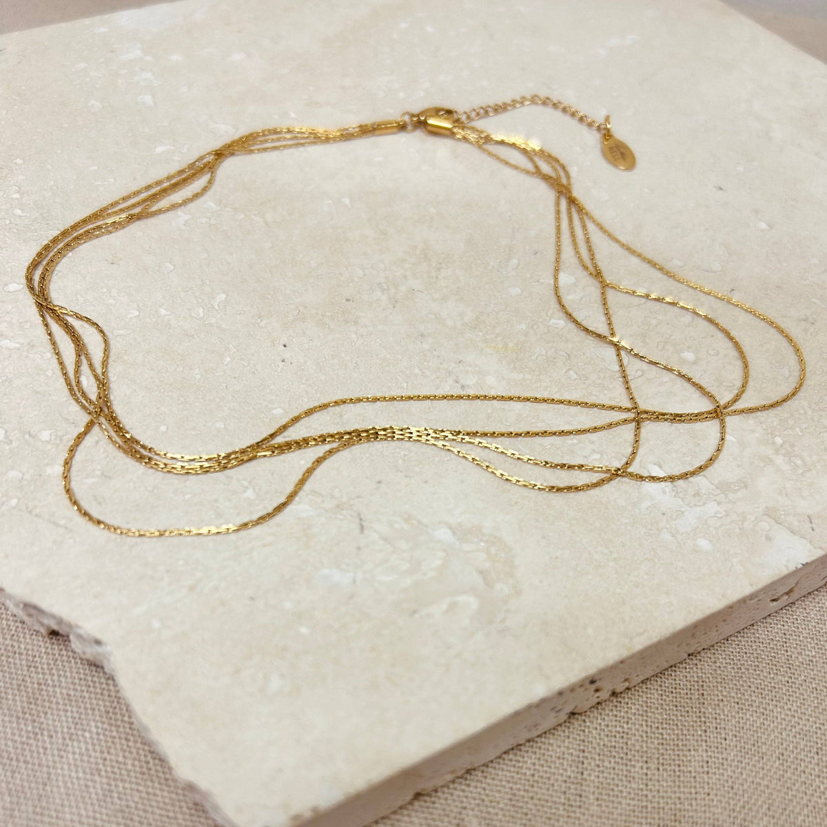 Gold Multi-strand Choker Necklace
