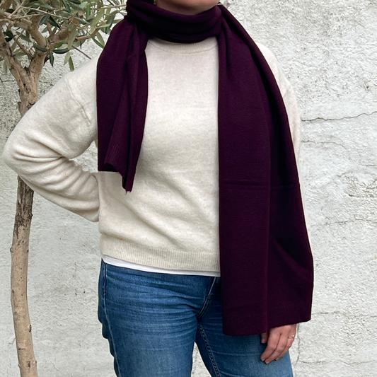 Aubergine Soft Knit Scarf