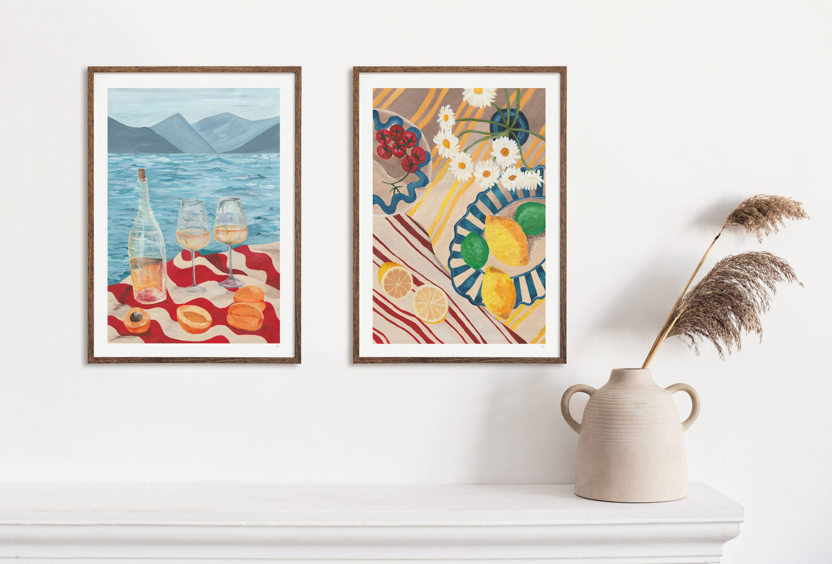 Wine by the Sea Art Print