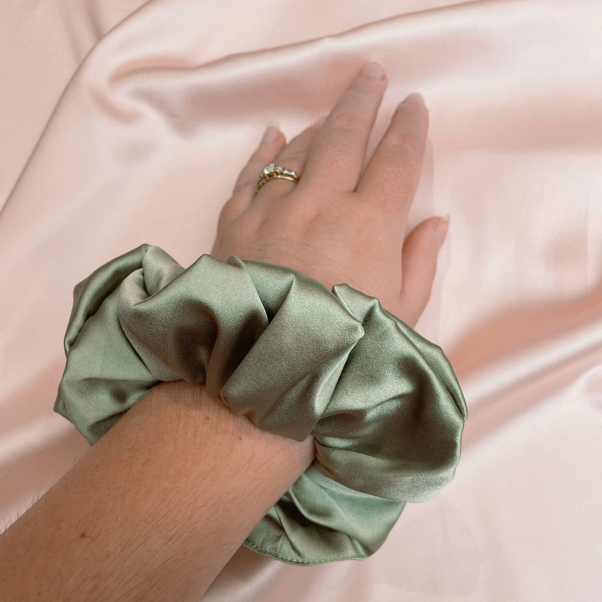 Pistachio Mulberry Silk Super Scrunchie