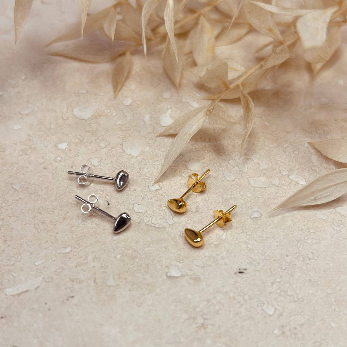 Gold Pebble Studs