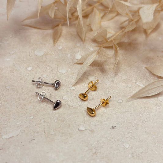 Gold Pebble Studs