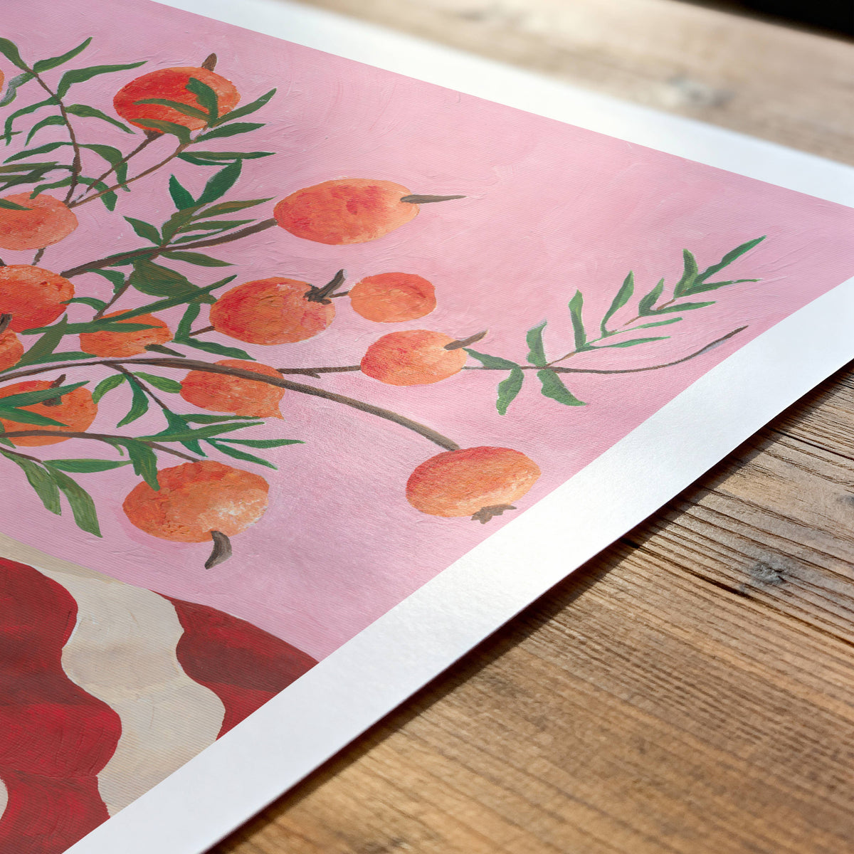 Vase of Clementines Still Life Art Print