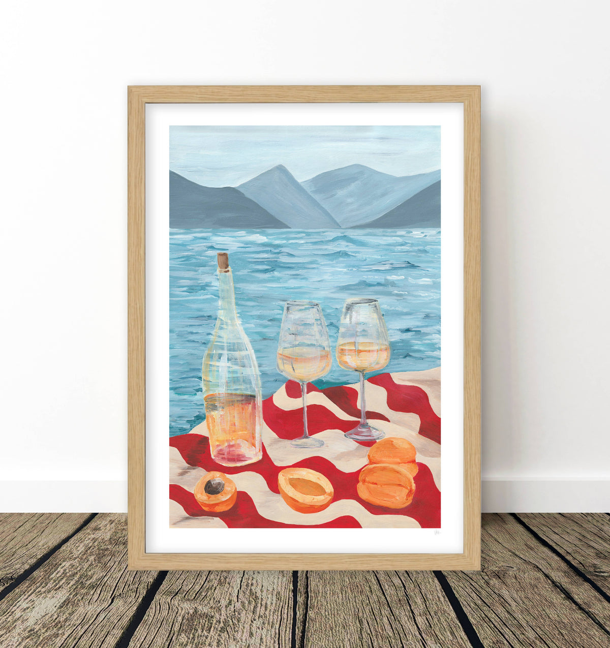 Wine by the Sea Art Print