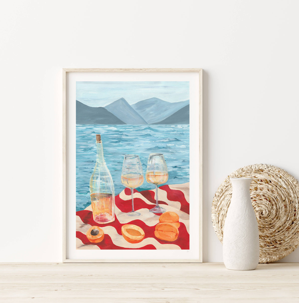 Wine by the Sea Art Print