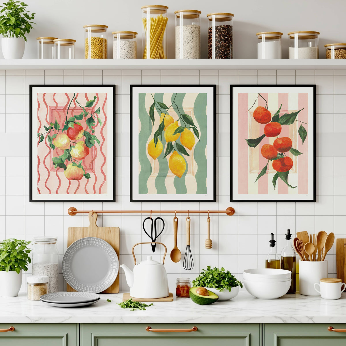 Hand Painted Oranges Art Print