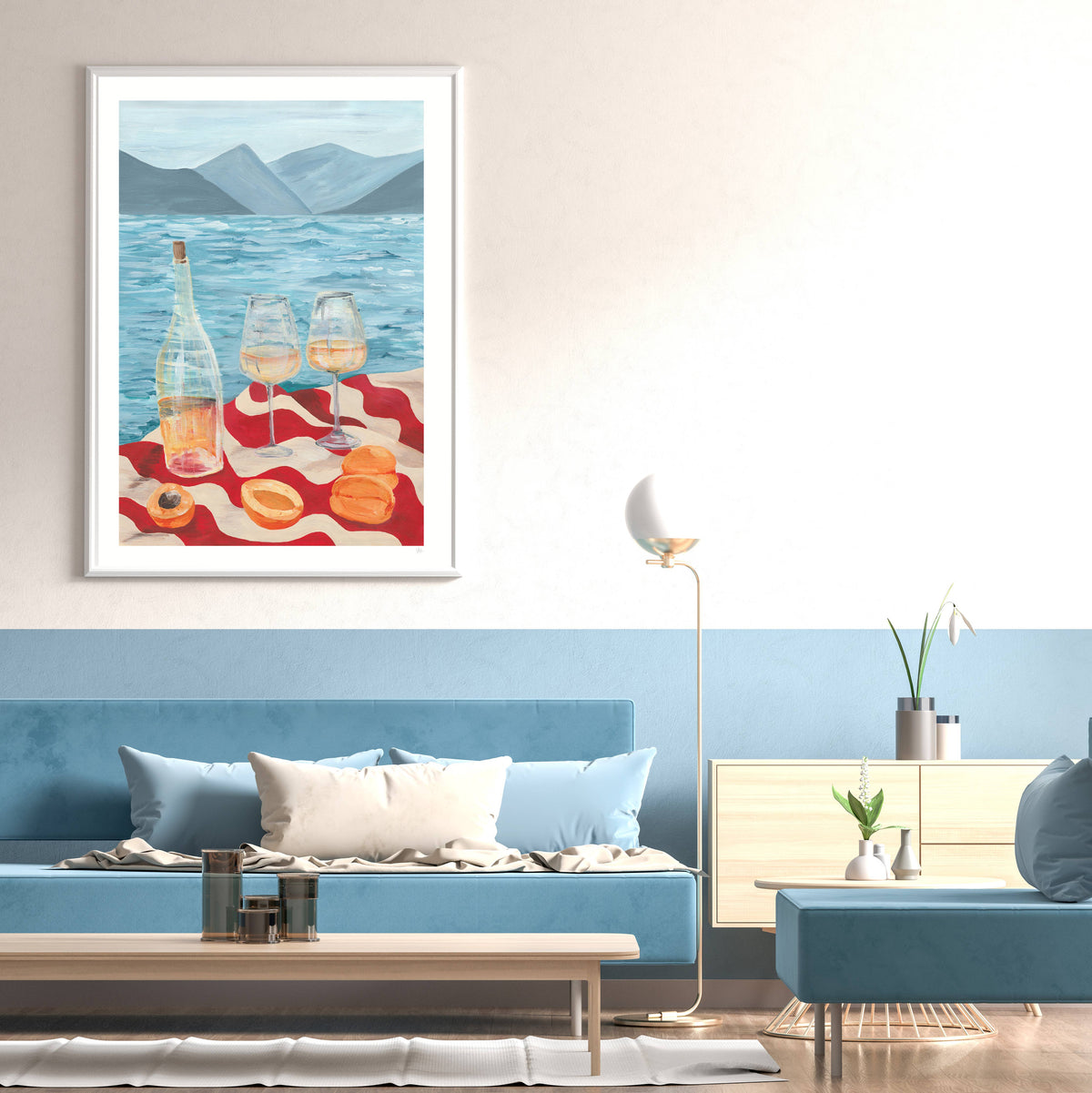 Wine by the Sea Art Print