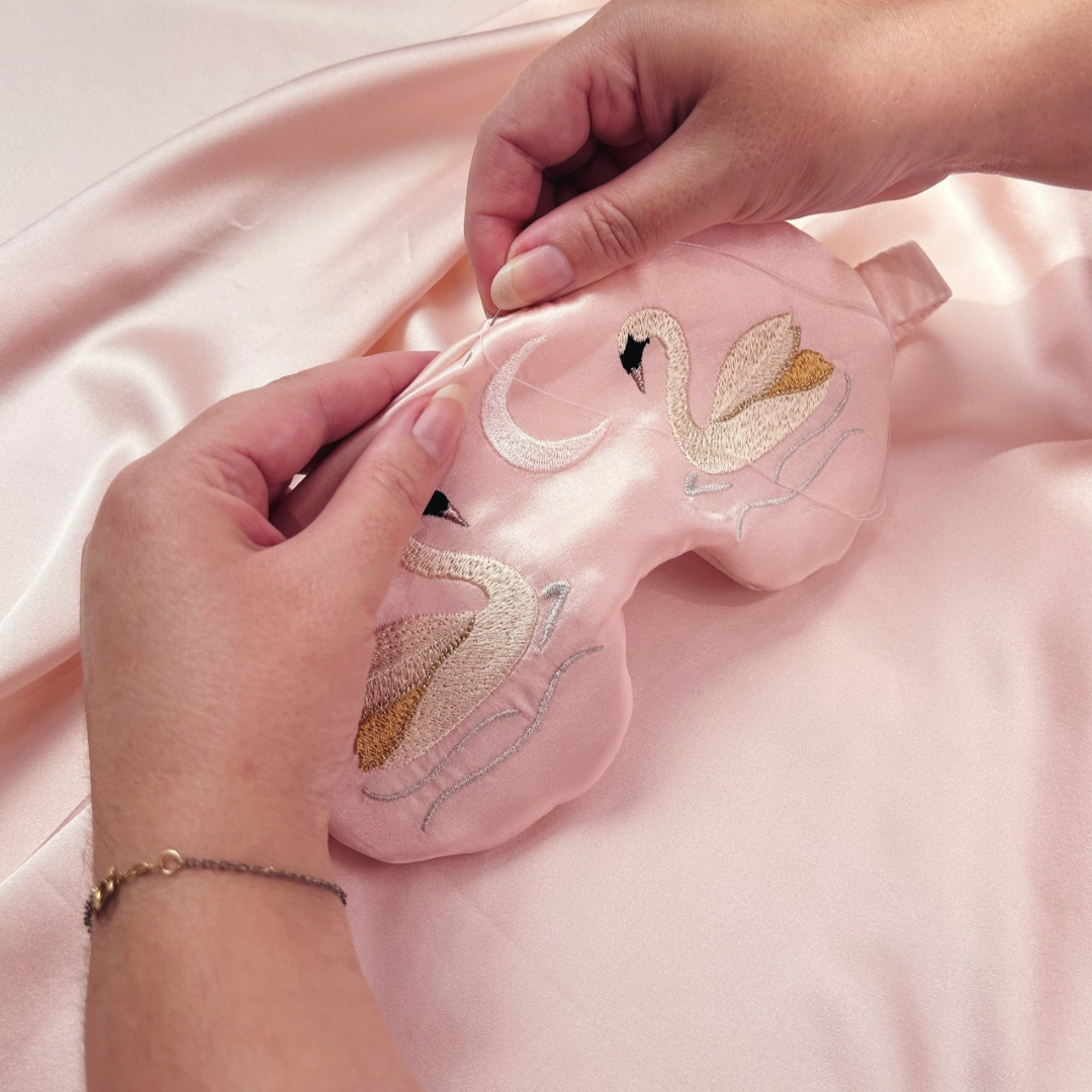 Rosa Swan Lake Embroidered Eye Mask