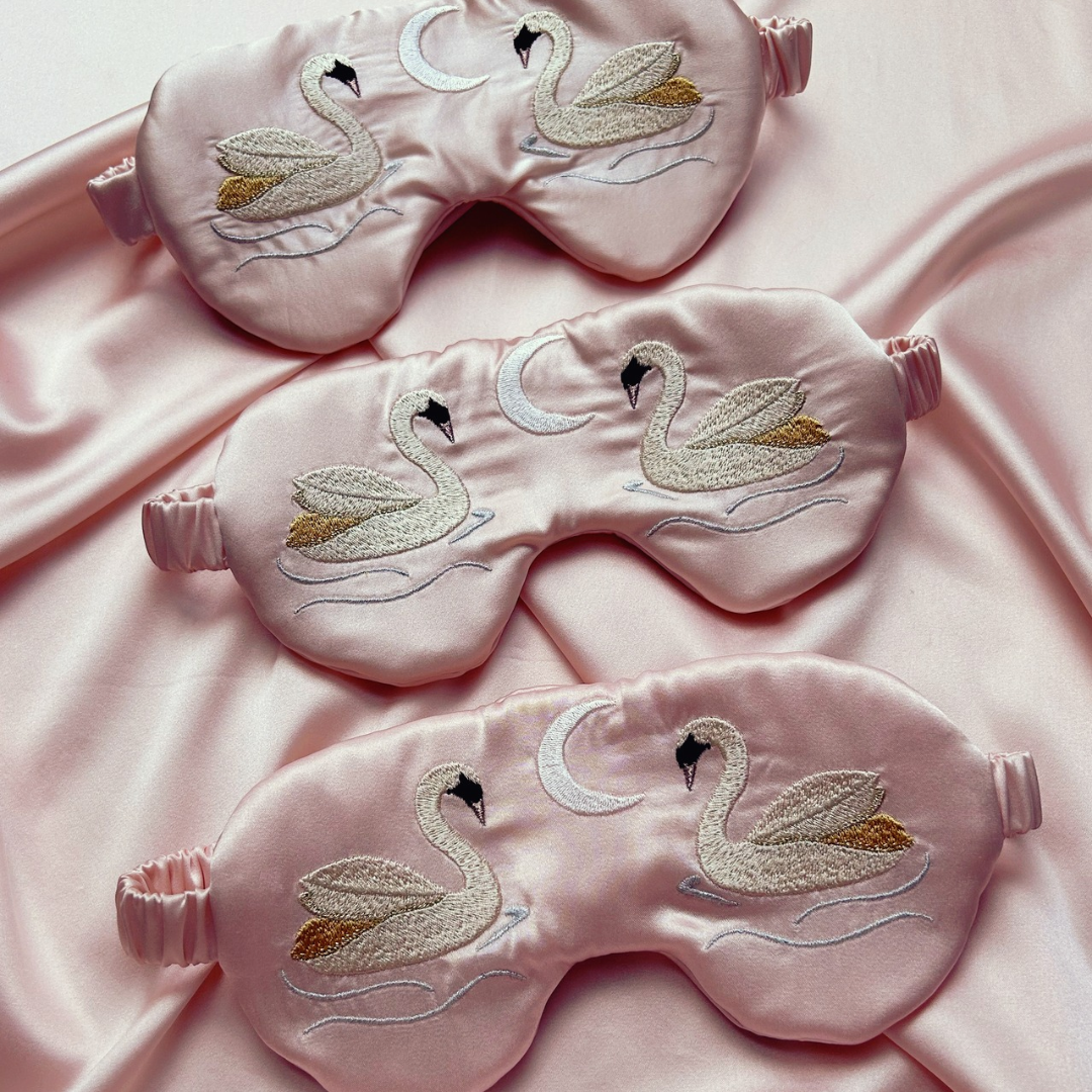 Rosa Swan Lake Embroidered Eye Mask