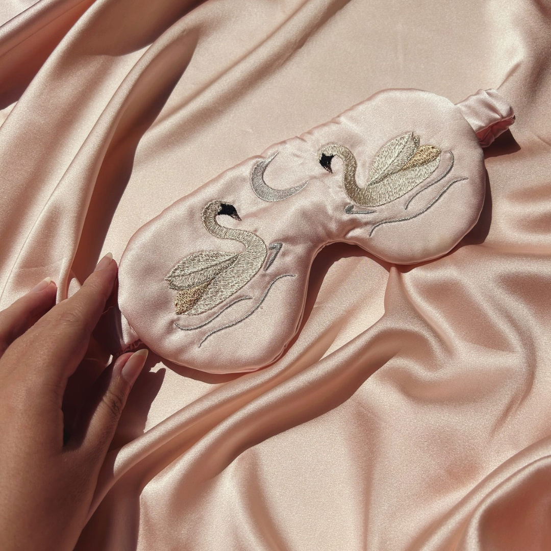 Rosa Swan Lake Embroidered Eye Mask